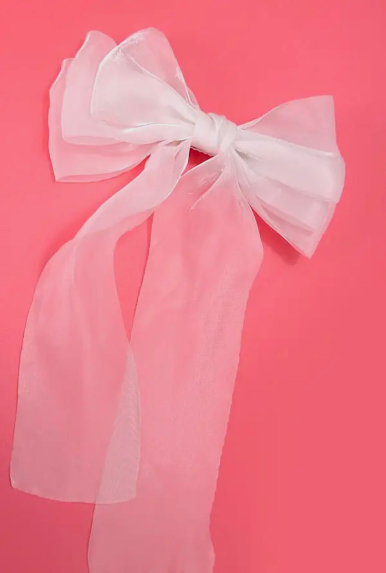 Large Organza Sheer Hair Bow - Pink Poplar Boutique