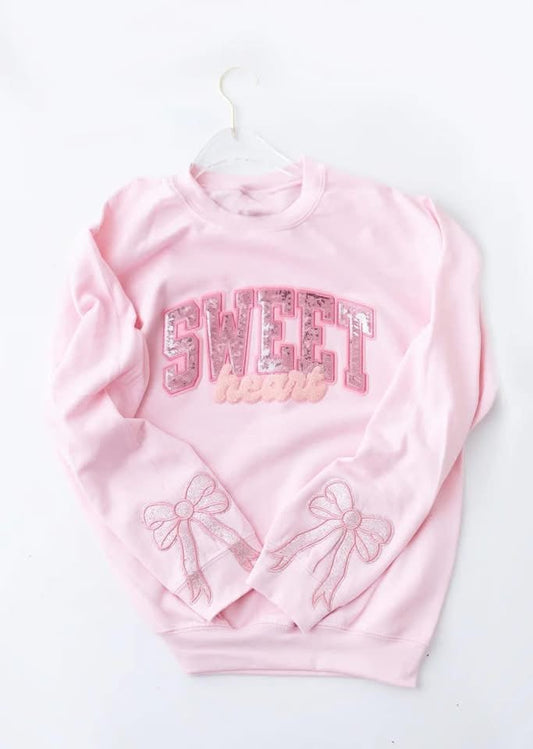 Pink Sweetheart Gildan Bow Sweatshirt - Pink Poplar Boutique